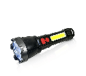 פנס יד טקטי עוצמתי ספוטלייט מבית FORCELIGHT נטען USB עם תאורת COB וחיווי סוללה