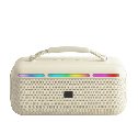 רמקול בלוטוס 20W עוצמתי אימפקט מבית EVERCHARGE עם תאורת RGB מתחלפת וידית חבל מעוצבת בצבעי שמנת ושחור