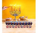 מארז חנוכייה עם 9 ריבות בטעמים למילוי סופגניות – מתנה לחנוכה לעובדים