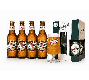 מארז בירה San Miguel עם כוס ממותגת