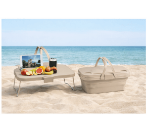 סלסלת פיקניק מתקפלת עם שולחן