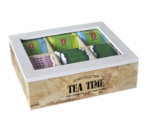"TEA TIME" מארז 6 תאים מעץ טבעי לשקיות תה