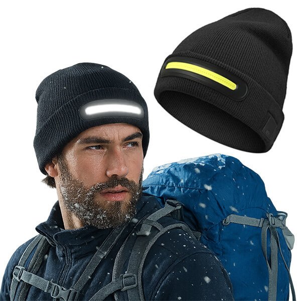 גלואו - כובע חורף מואר למיתוג
